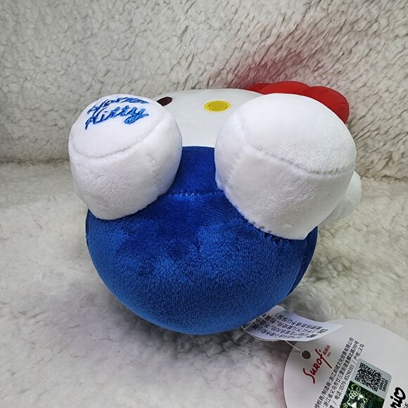Hello Kitty Plush 9” – Red Bow – Blue Overalls – Cute Sanrio Stuffed Toy - Picture 6 of 8